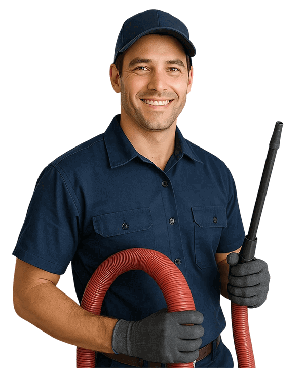 Katy Air Ducts Cleaning TX   technician holding HVAC tools and smiling